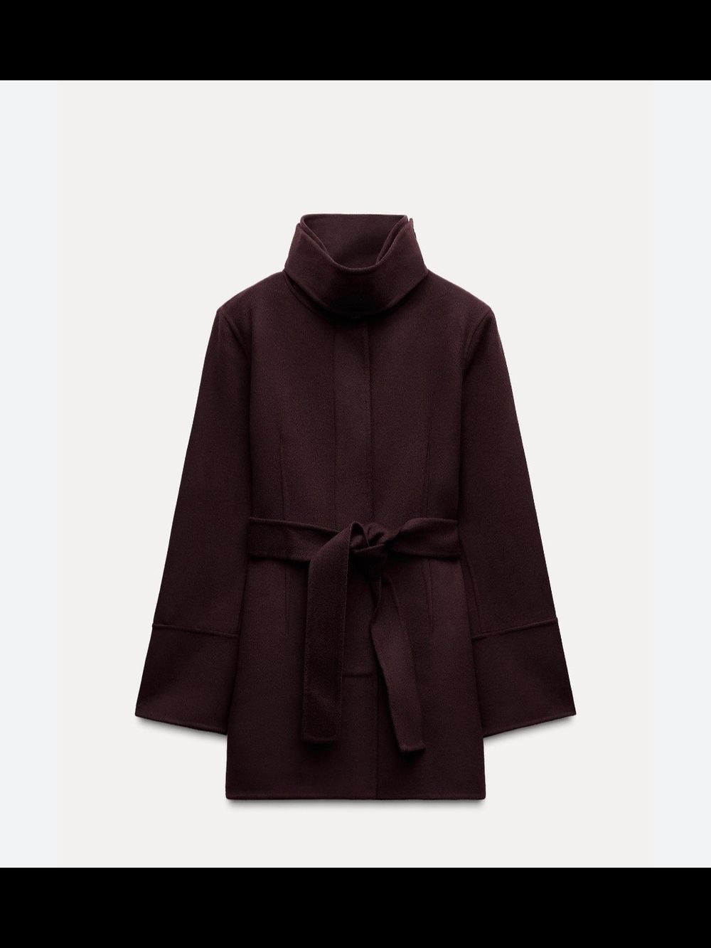 Zara Belted Wool Blend Coat - Picture 2 of 9